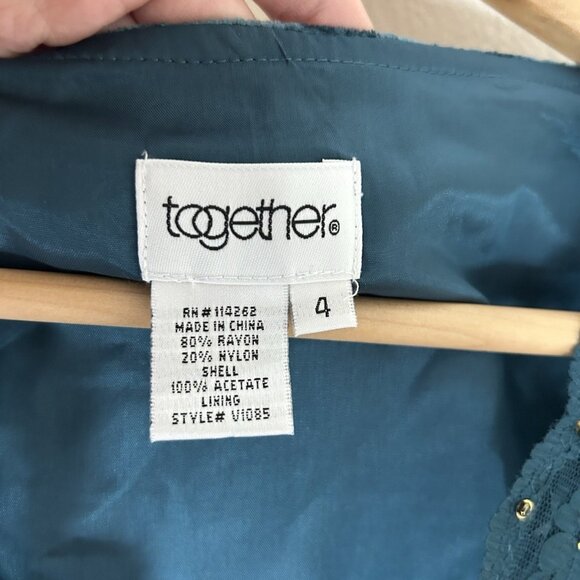 Dress Women’s 4 Crushed Velvet Lace Ruffle Dark Fairy Whimsigoth Beaded Midi - Picture 4 of 4